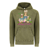 Vintage Olive easter bunny family wıth carrots and eggs Vintage Hoodie - AdoDesignShop