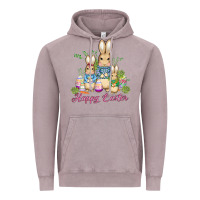 Vintage Zinc easter bunny family wıth carrots and eggs Vintage Hoodie - AdoDesignShop