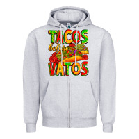 Heather Grey tacos before vatos Zipper Hoodie - Zillion Design Studio