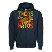 Navy tacos before vatos Zipper Hoodie - Zillion Design Studio