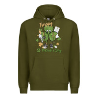 Army Green happy st. patrick's day Premium Hoodie - MaliasSmallBusiness