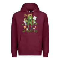 Burgundy happy st. patrick's day Premium Hoodie - MaliasSmallBusiness