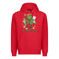 Red happy st. patrick's day Premium Hoodie - MaliasSmallBusiness