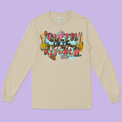 Queen Of The Kitchen Long Sleeve Tee Designed By Zillion Design Studio