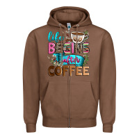 Chestnut life begins after coffee Zipper Hoodie - Zillion Design Studio