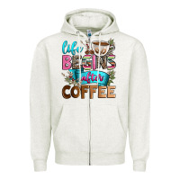 Oatmeal Heather life begins after coffee Zipper Hoodie - Zillion Design Studio