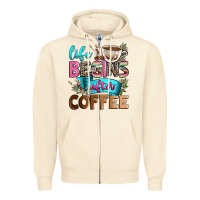 Sandshell life begins after coffee Zipper Hoodie - Zillion Design Studio