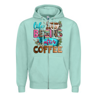 Seafoam life begins after coffee Zipper Hoodie - Zillion Design Studio