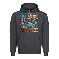Smoke life begins after coffee Zipper Hoodie - Zillion Design Studio