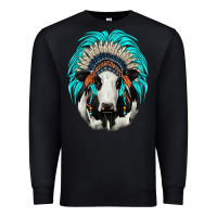 Black holstein indian headdress Premium Sweatshirt - JahusDesignShop