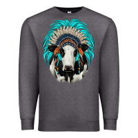 Charcoal Heather holstein indian headdress Premium Sweatshirt - JahusDesignShop