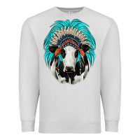 Dove Grey holstein indian headdress Premium Sweatshirt - JahusDesignShop