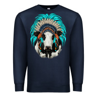 Navy holstein indian headdress Premium Sweatshirt - JahusDesignShop