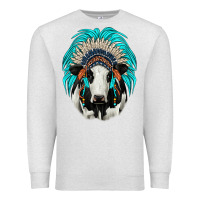 Oatmeal Heather holstein indian headdress Premium Sweatshirt - JahusDesignShop