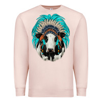 Pale Pink holstein indian headdress Premium Sweatshirt - JahusDesignShop