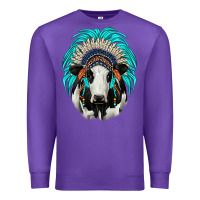 Purple holstein indian headdress Premium Sweatshirt - JahusDesignShop