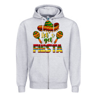 Heather Grey Let's Get Fiesta Zipper Hoodie - texasbilliewilder