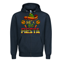 Navy Let's Get Fiesta Zipper Hoodie - texasbilliewilder