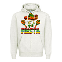 Oatmeal Heather Let's Get Fiesta Zipper Hoodie - texasbilliewilder