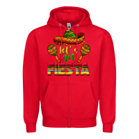 Red Let's Get Fiesta Zipper Hoodie - texasbilliewilder