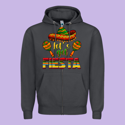 Let's Get Fiesta Zipper Hoodie Designed By Texasbilliewilder