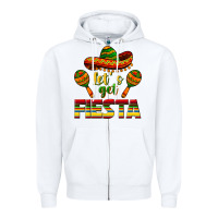 White Let's Get Fiesta Zipper Hoodie - texasbilliewilder