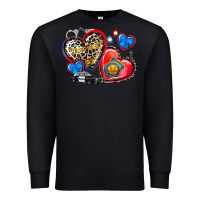Black western leopard  police hearts Premium Sweatshirt - AdoDesignShop