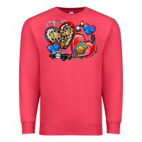 Cardinal western leopard  police hearts Premium Sweatshirt - AdoDesignShop