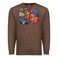 Chestnut western leopard  police hearts Premium Sweatshirt - AdoDesignShop