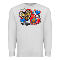 Dove Grey western leopard  police hearts Premium Sweatshirt - AdoDesignShop