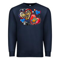 Navy western leopard  police hearts Premium Sweatshirt - AdoDesignShop