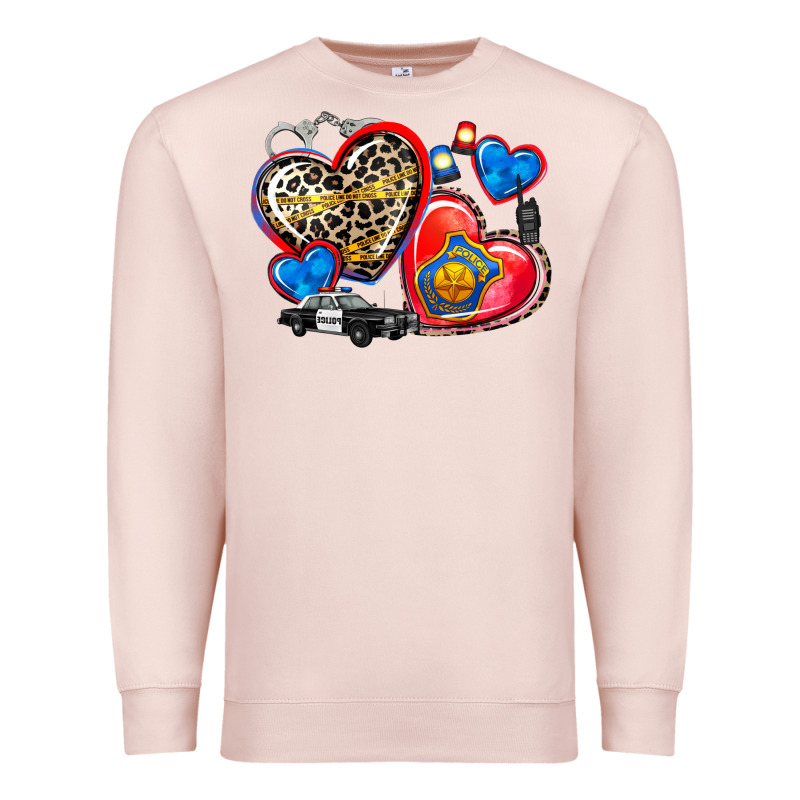 Western Leopard  Police Hearts Premium Sweatshirt by AdoDesignShop | Teevron