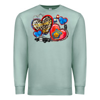 Seafoam western leopard  police hearts Premium Sweatshirt - AdoDesignShop