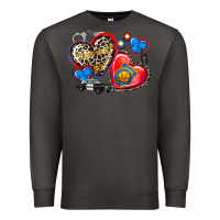 Smoke western leopard  police hearts Premium Sweatshirt - AdoDesignShop