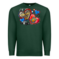 Sports Green western leopard  police hearts Premium Sweatshirt - AdoDesignShop