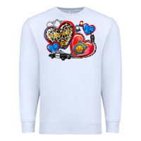 White western leopard  police hearts Premium Sweatshirt - AdoDesignShop