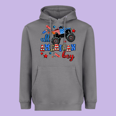 All American Boy  Monsterr Truck Heavyweight Hoodie Designed By Adodesignshop