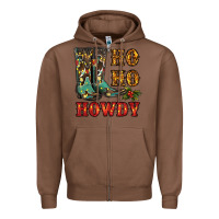 Chestnut christmas cowboy boots ho ho howdy Zipper Hoodie - RanaPortraitStore