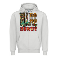 Dove Grey christmas cowboy boots ho ho howdy Zipper Hoodie - RanaPortraitStore