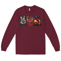 Burgundy peace love rodeo Long Sleeve Tee - Zillion Design Studio
