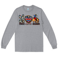 Heather Grey peace love rodeo Long Sleeve Tee - Zillion Design Studio
