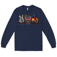 Navy peace love rodeo Long Sleeve Tee - Zillion Design Studio