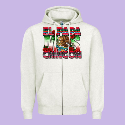 El Papa Mas Chingon Zipper Hoodie Designed By Texasbilliewilder