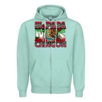 Seafoam El Papa Mas Chingon Zipper Hoodie - texasbilliewilder