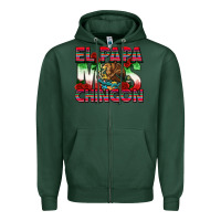 Sports Green El Papa Mas Chingon Zipper Hoodie - texasbilliewilder