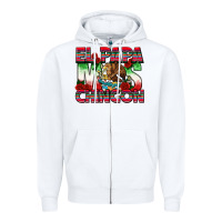 White El Papa Mas Chingon Zipper Hoodie - texasbilliewilder