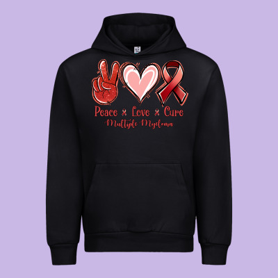 Peace Love Cure Multiple Myeloma Urban Hoodie Designed By Nancycooperartshop