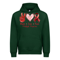 Forest Green Peace love cure Multiple Myeloma Urban Hoodie - NancyCooperArtShop