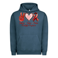 Pigment Midnight Navy Peace love cure Multiple Myeloma Urban Hoodie - NancyCooperArtShop