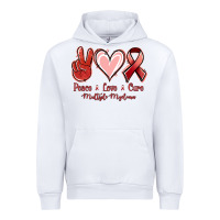 White Peace love cure Multiple Myeloma Urban Hoodie - NancyCooperArtShop